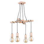 Lampa wisząca ALFA ANNER DREWNIANA 4xE27 51cm | 63151