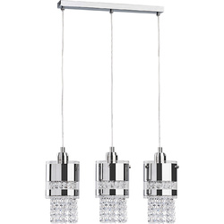 Lampa wisząca listwa z kryształkami BRUNO chrom szer. 40cm