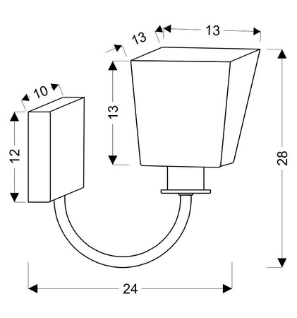 Kinkiet SCHUBERT 21-74225 czarny/złoty/biały 1x40W E27