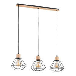 Lampa wisząca ALFA KASTEL BASKET DREWNIANA 3xE27 75cm | 62326