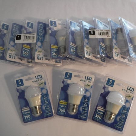 Żarówka LED E27 5W zimna 6400K A5 G45