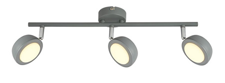 Lampa sufitowa MILD listwa, 3x6W LED, szary/chrom, barwa ciepła 3000K, 93-66541