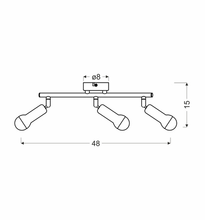 ARC LAMPA SUFITOWA LISTWA 3X40W E14 SATYNA NIKIEL