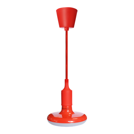 ŻARÓWKA UFO, E27, 15W LED, barwa zimna 6000K, czerwona + kabel w oplocie, EKZA1566