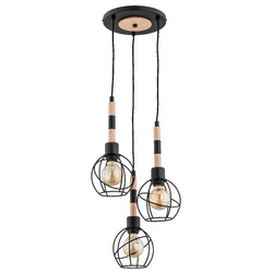 Lampa wisząca ALFA BILBAO DREWNIANA 3xE27 26cm | 61029