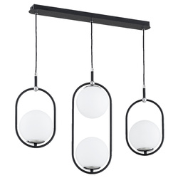 Lampa wisząca ALFA AMARO CZARNA & CHROM 3xE14 78cm | 63273