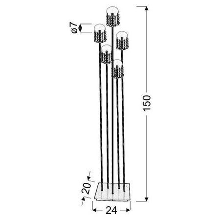 Lampa podłogowa LUXOR 54-02818 nikiel mat 5x20W G4 (żarówki w komplecie)