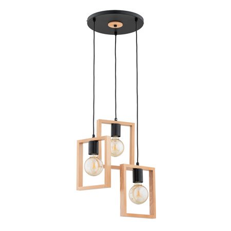 Lampa wisząca ALFA REZON DREWNIANA 3xE27 45cm | 62465
