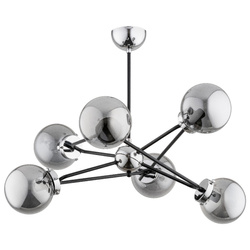 Lampa sufitowa ALFA RESTO CZARNA & CHROM 6xE14 63cm | 63058