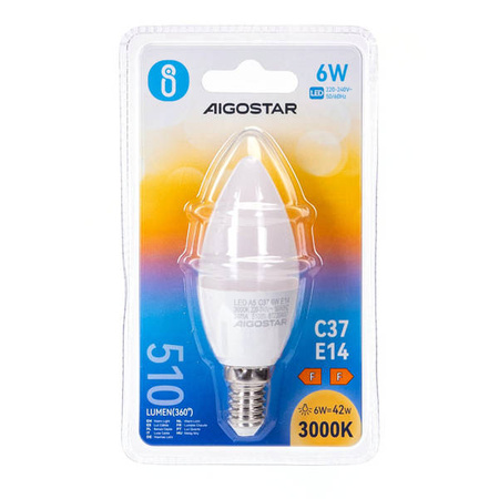 Żarówka LED E14 6W CIEPŁA 3000K świeczka