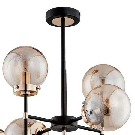 Lampa sufitowa ALFA TRANSFORMERS CZARNO-ZŁOTA 7xE14 59cm | 24857