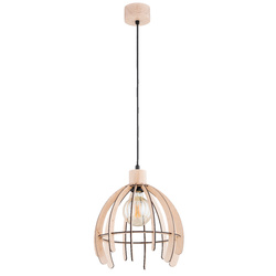 Lampa wisząca ALFA ISTER DREWNIANA 1xE27 29cm | 61395