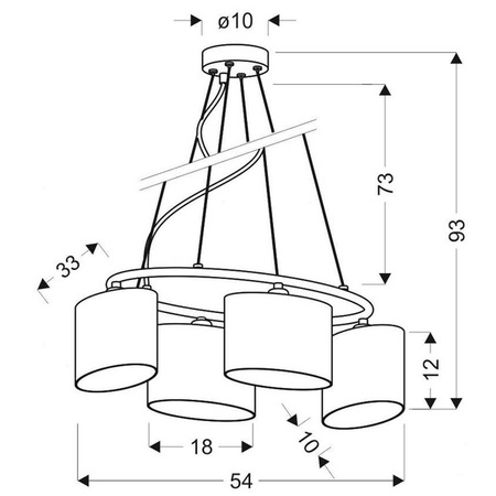 BAN LAMPA WISZĄCA 4X40W E14 CHROM