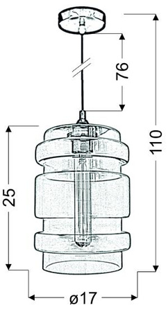 Lampa wisząca DECORADO 31-36643 klosz bursztynowy + żarówka E27 60W