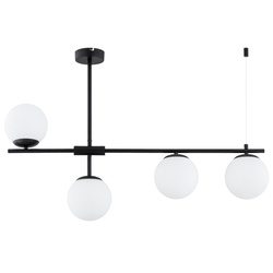 Lampa sufitowa ALFA FORT CZARNA & BIAŁA 4xE14 88cm | 63337