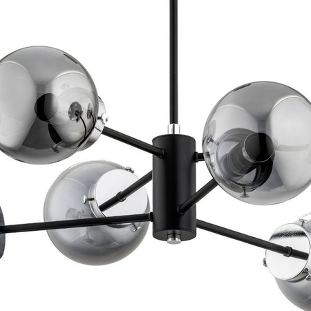 Lampa sufitowa ALFA KRAB CZARNA 6xE14 60cm | 62117