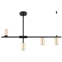 Lampa sufitowa ALFA SAUR CZARNA & ZŁOTA 4xGU10 81cm | 63324