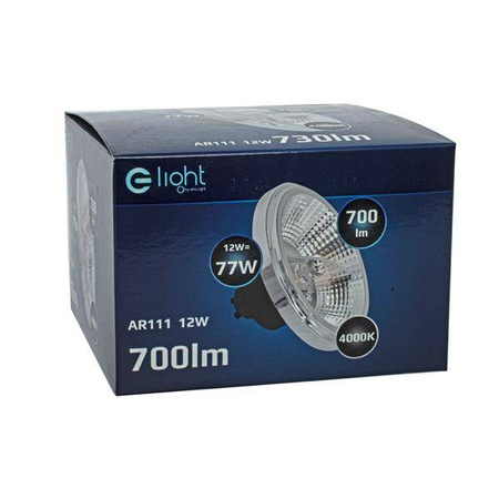 Żarówka LED 12W AR111 GU10 4000K czarna z odbłyśnikiem EKZA3407