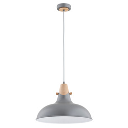 Lampa wisząca ALFA SOLO SREBRNA 1xE27 40cm | 61269