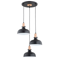 Lampa wisząca ALFA SOLO GEM CZARNA 3xE27 45cm | 62391