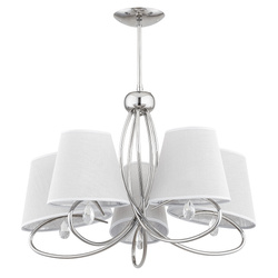 Lampa sufitowa żyrandol z abażurami SIENA chrom/szary śr. 61cm