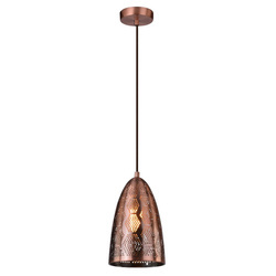 Lampa wisząca SFINKS stożek 31-43313 ażurowa miedziana 1x60W E27