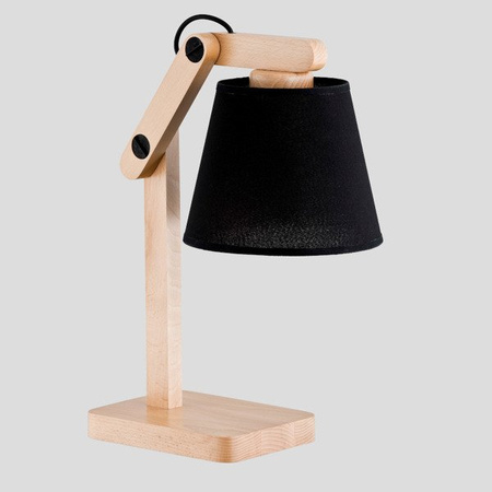 Lampa stołowa JOGA BLACK drewno/czarny