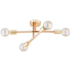 Lampa sufitowa ALFA OTELLO DREWNIANA & ZŁOTA 4xE27 54cm | 63276