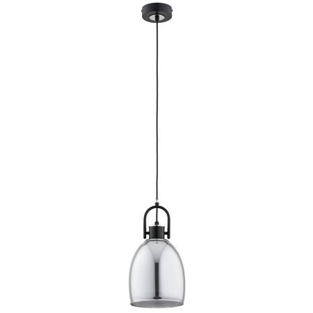 Lampa wisząca SODA śr. 18cm E27 | czarny/srebrny