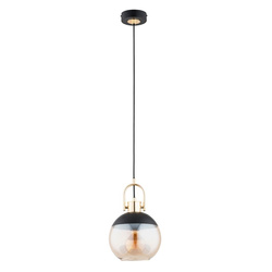 Lampa wisząca ALFA HILTO CZARNA & ZŁOTA 1xE27 20cm | 61728