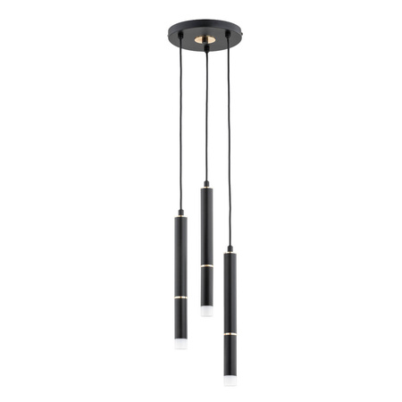 Lampa wisząca ALFA DERSO CZARNA & ZŁOTA 3xG9 20cm | 62399