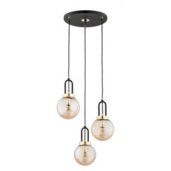 Lampa wisząca ALFA ATORI CZARNA & ZŁOTA 3xE14 38cm | 62428