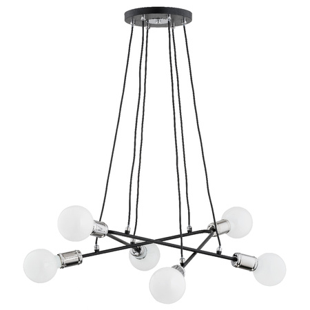 Lampa wisząca ALFA VIVIA CZARNA 6xE27 49cm | 62122