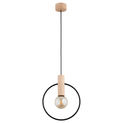 Lampa wisząca ALFA LABO DREWNIANA 1xE27 28cm | 61135