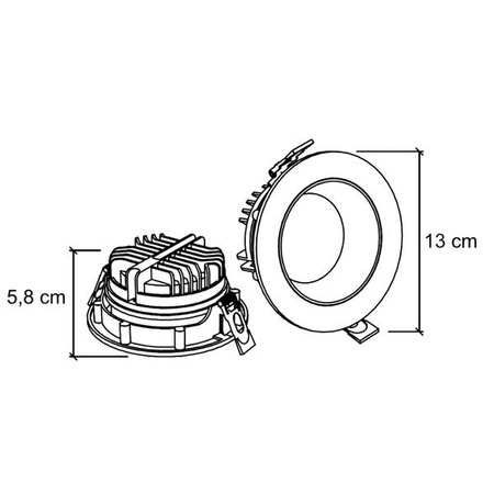 Lampa LED podtynkowa oczko śr, 13cm 15W 3000K 30° WLD MIRROR M | biały