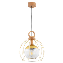 Lampa wisząca ALFA AVATAR DREWNIANA 1xE27 34cm | 61177