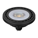 ŻARÓWKA GU10 AR111 - 6W, barwa ciepła 3000K/ Czarna