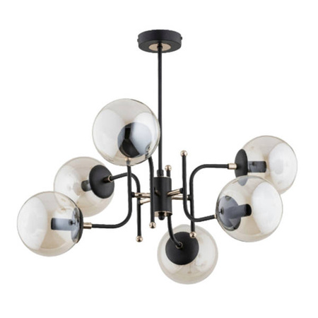 Nowoczesna lampa do salonu MALTA 6x E14 wys. 52cm | czarny