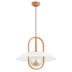 Lampa wisząca ALFA MARGO BIG DREWNIANA 1xE27 47cm | 61183