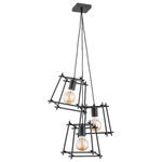 Lampa wisząca ALFA NETI MORO CZARNA 3xE27 22cm | 62038