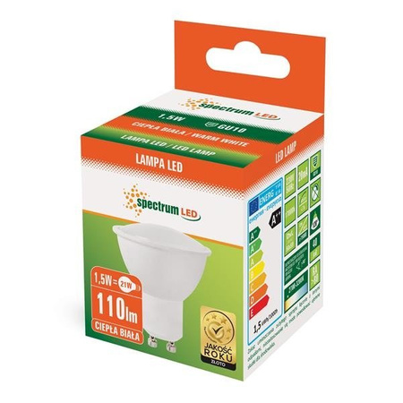 LED GU10 230V 1,5W SMD WW Z MATOWĄ SZYBKĄ SPECTRUM