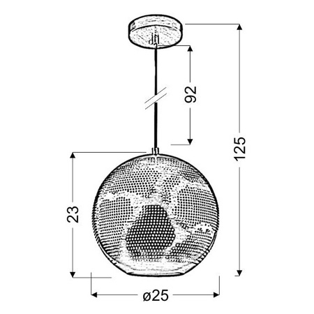 Lampa wisząca SFINKS kula 31-43283 brązowa ażurowa 1x60W E27