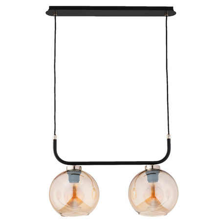 Lampa wisząca ALFA BINARY CZARNA & ZŁOTA 2xE27 46cm | 62510