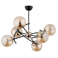 Lampa sufitowa ALFA KOSMITO MIX CZARNO-ZŁOTA 6xE14 61cm | 63171