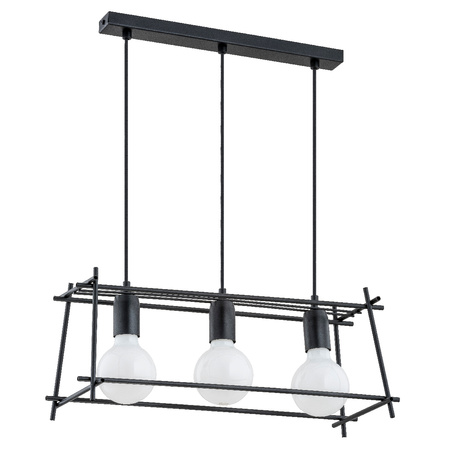 Minimalistyczna lampa NETI MORO 3x E27 wys. 90cm | czarny
