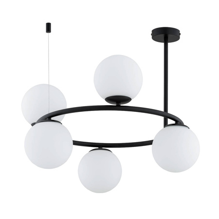 Lampa wisząca RINGO A5 szer. 54cm 5xE14 | czarny