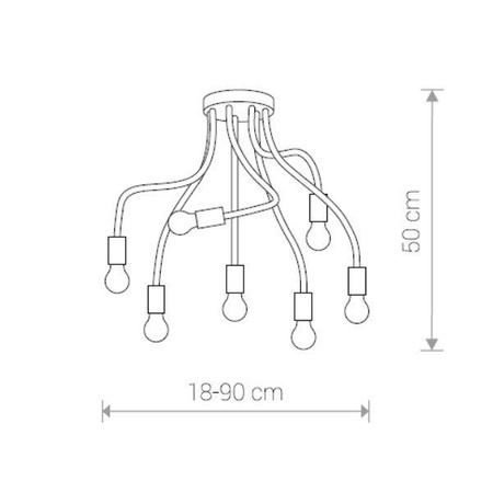 Lampa sufitowa FLEX BLACK VII giętki nowość 9273
