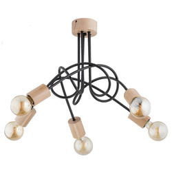 Lampa sufitowa ALFA TANGO WOOD drewniana 5x E27 56cm | 27435
