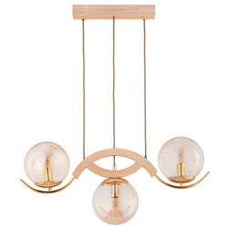Lampa wisząca ALFA LIMA DREWNIANA 3xE14 60cm | 62533