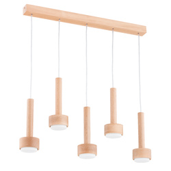 Lampa wisząca ALFA BOLLO DREWNIANA 5xGX53 65cm | 63278